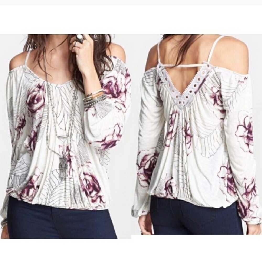 Free People Adelia Cold Shoulder Floral Top - Picture 5 of 5